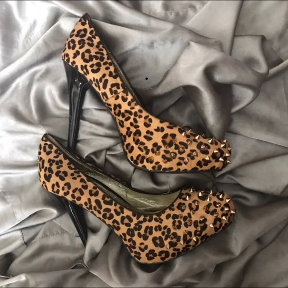 Express Studded Leopard Pumps